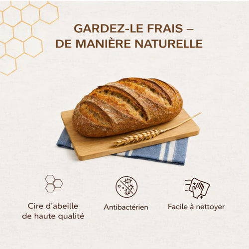 Sac à pain artisanal en coton 100 % et cire d’abeille