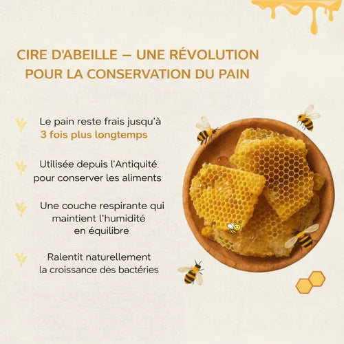Sac à pain artisanal en coton 100 % et cire d’abeille